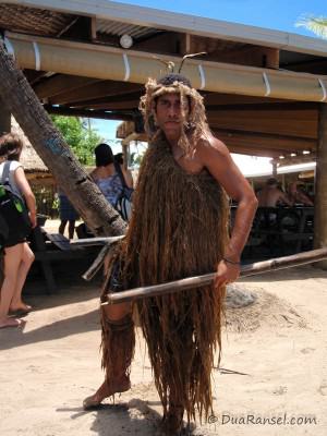 Fijian in cannibal costume
