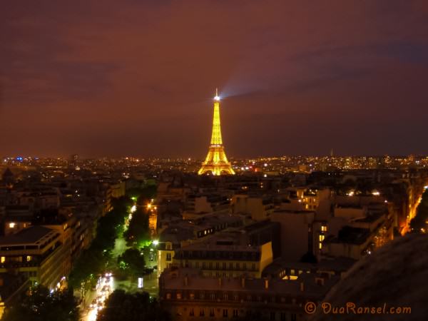 France - Paris - Eiffel Tower from Arc de Triomphe